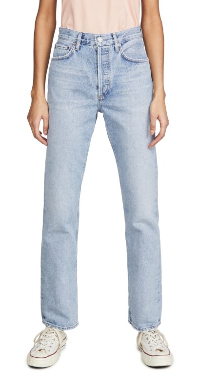 AGOLDE Lana Mid Rise Vintage Straight Jeans Riptide