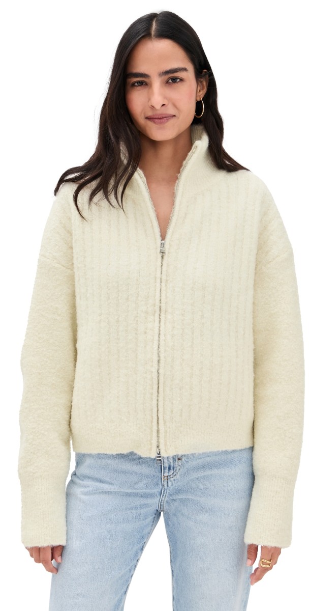GUIZIO Mila Zip Up Ivory