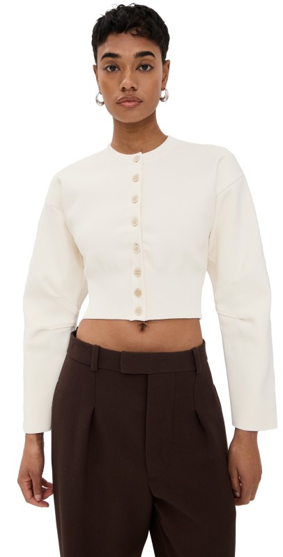 WARDROBE. NYC Matte Cardigan Off White