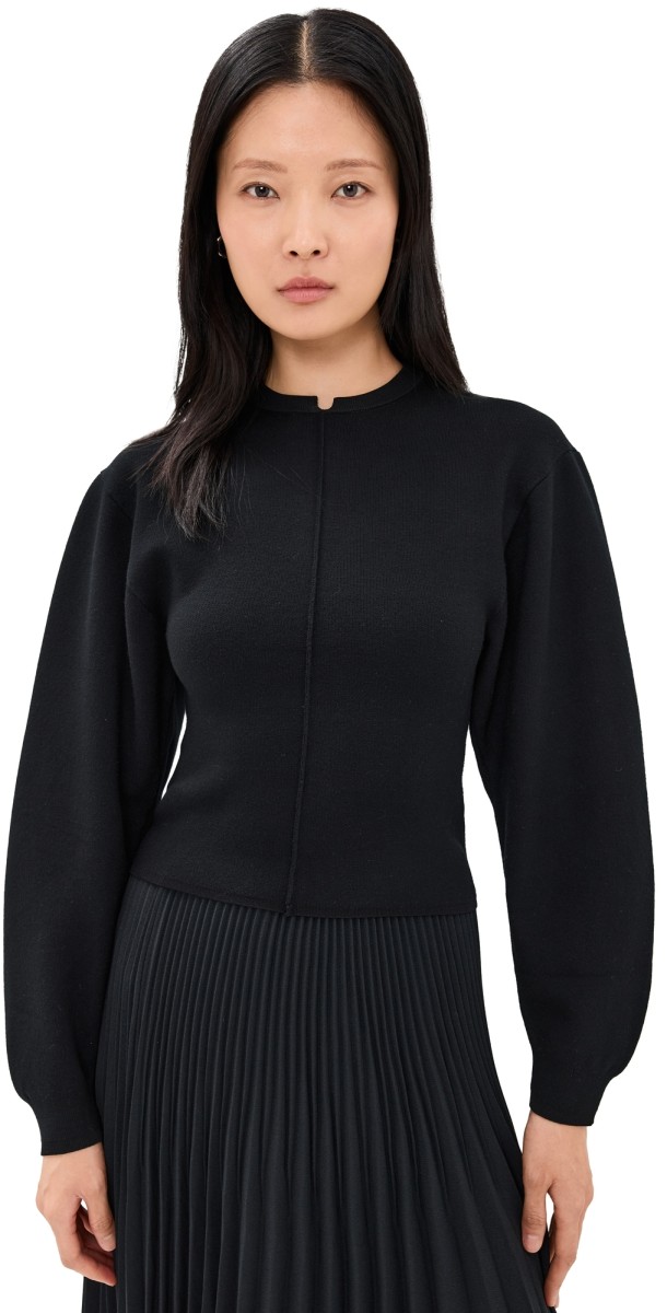 Proenza Schouler White Label Carolina Sweater in Souffle Knit Black
