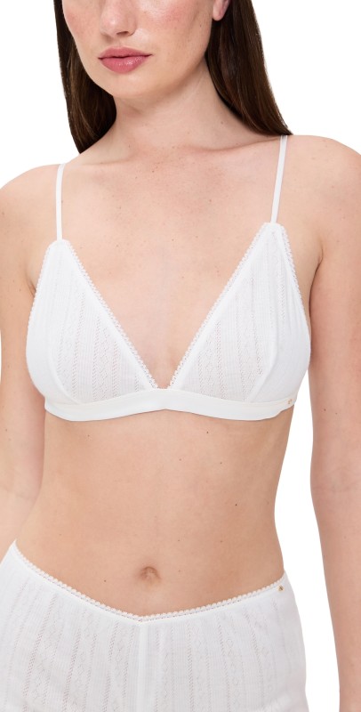 ANINE BING Eldra Triangle Bra Off White