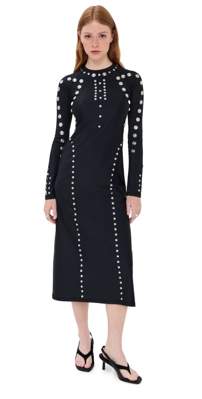 Coperni Snap Techno Jersey Dress Black