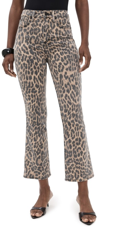Good American Good Standard Kick Flare Leopard Jeans Lucky Leopard001