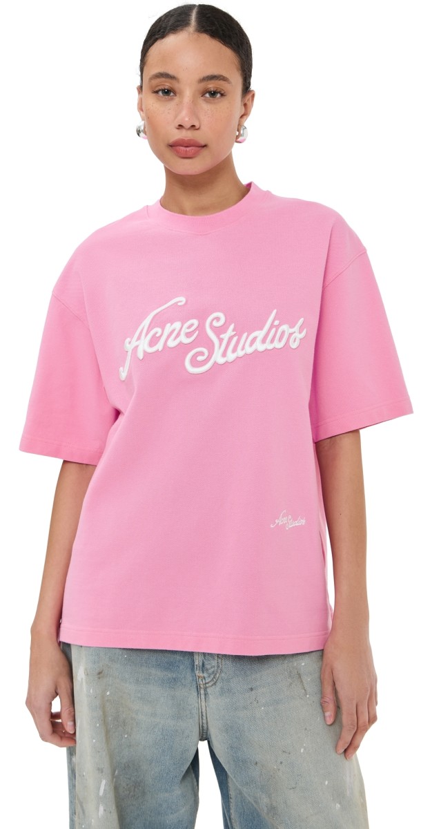 Acne Studios Exford Tourist Logo Tee Bubble Pink