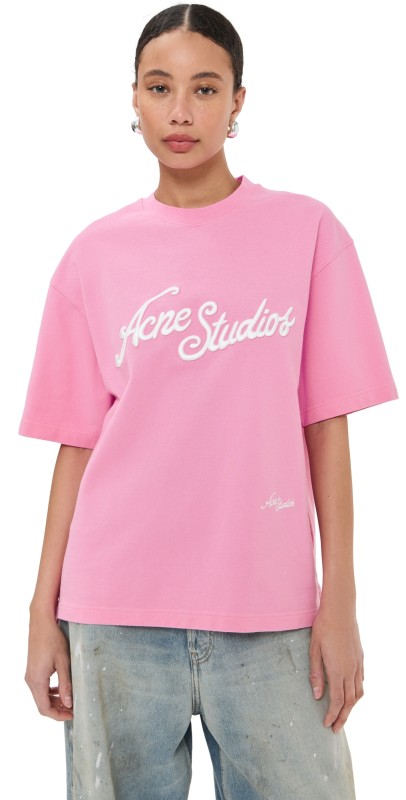 Acne Studios Exford Tourist Logo Tee Bubble Pink