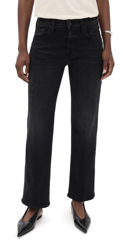 MOTHER The Mid Rise Rambler Zip Flood Jeans Spiked Hair Art Flair