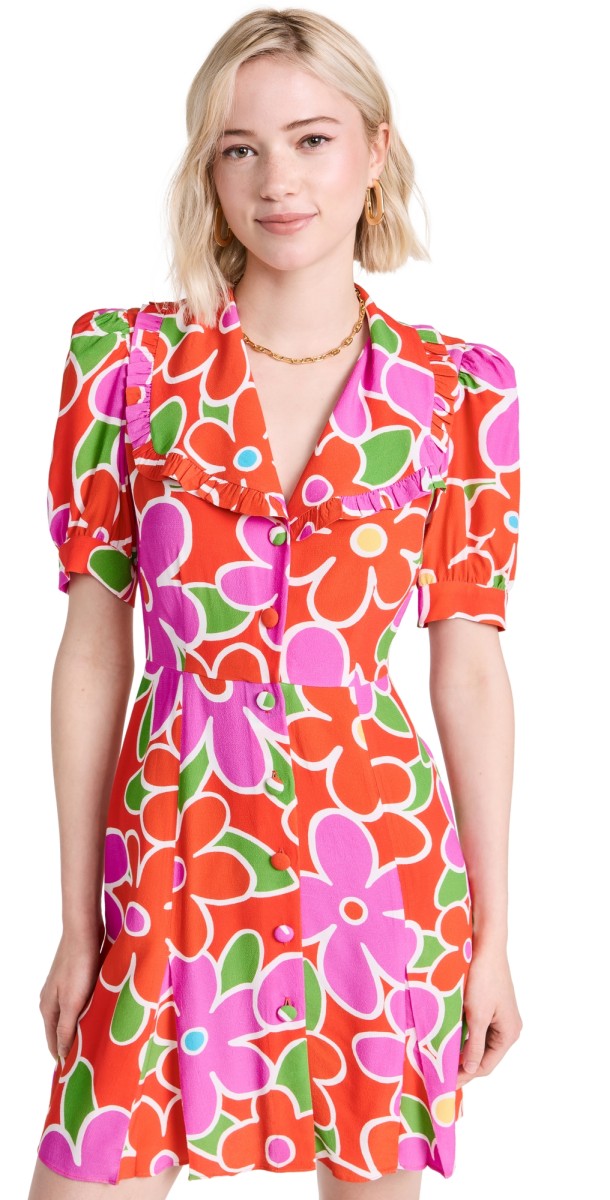 KITRI Marta Floral Mini Dress Bold Multi Floral