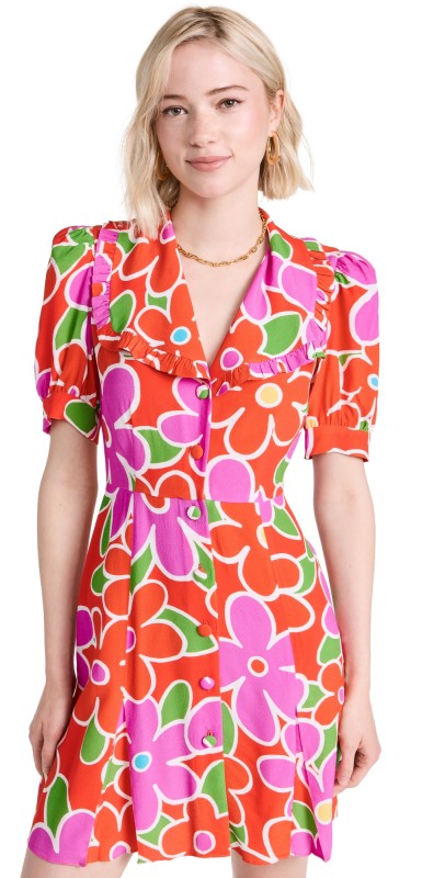KITRI Marta Floral Mini Dress Bold Multi Floral