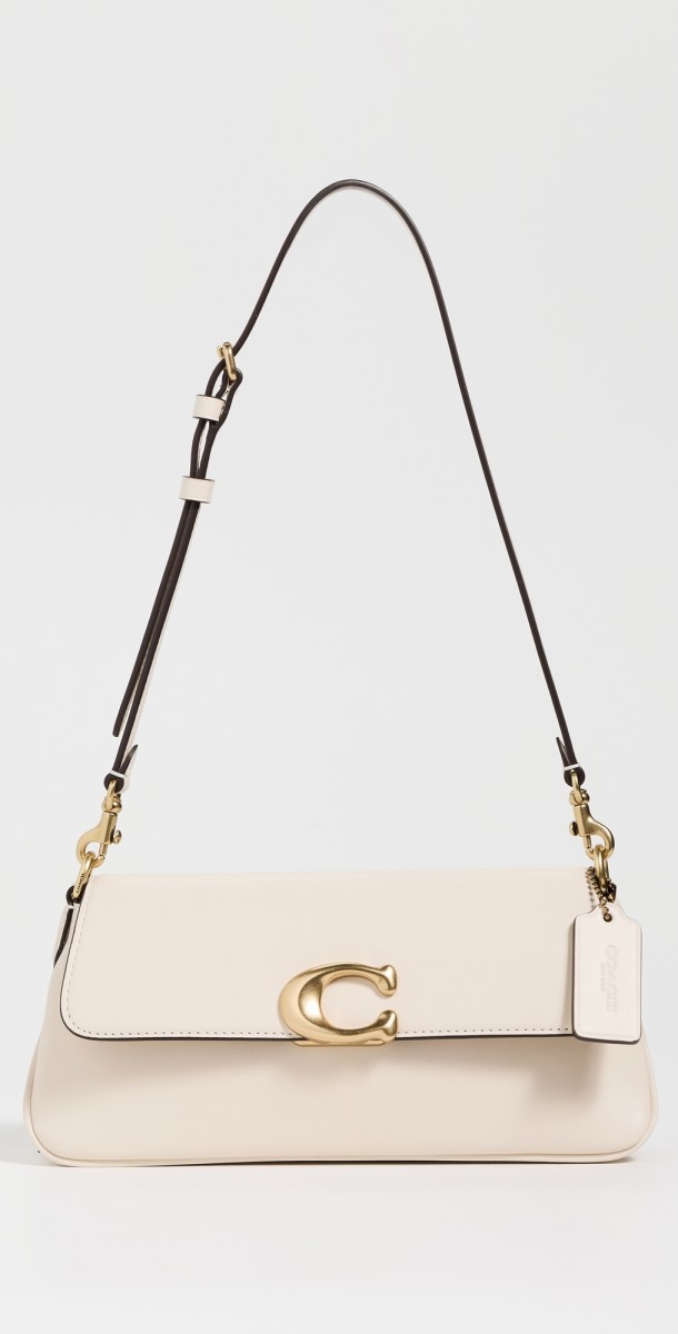Coach Refined Calf Leather Jet Shoulder Bag Chalk