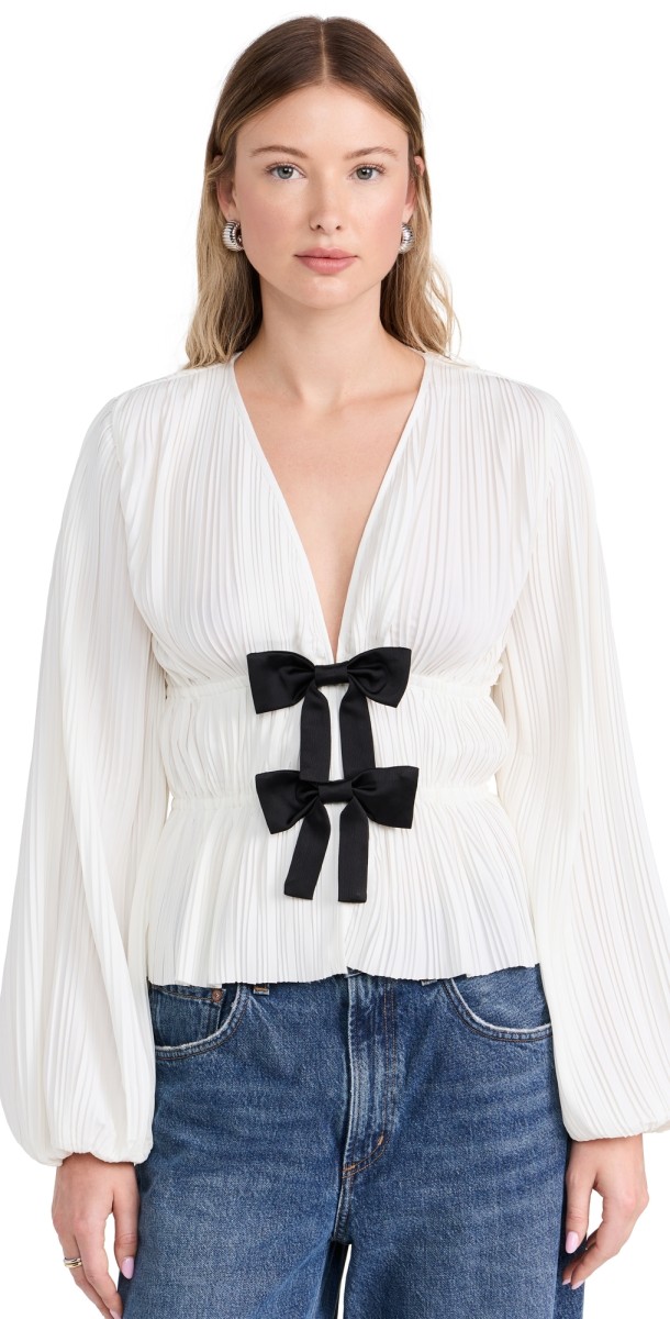 WAYF Cianna Blouse Ivory