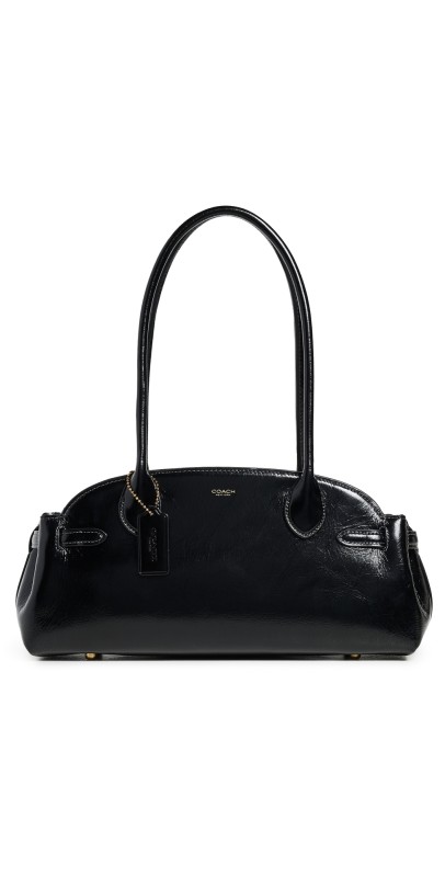 Coach Glazed Leather Empire Carryall Bag 34 B4/BLACK