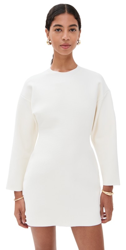 WARDROBE. NYC RHW Power Knit Mini Dress Ivory