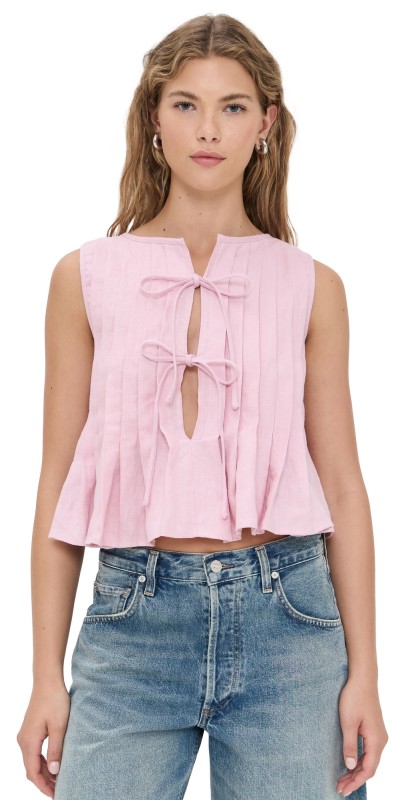 VRG GRL Valeria Linen Top Musk Musk