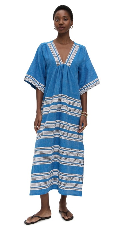 lemlem Edna V Neck Dress Amira Baltic