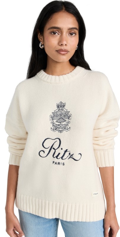 FRAME FRAME x Ritz Paris Unisex Cashmere Sweater Off White