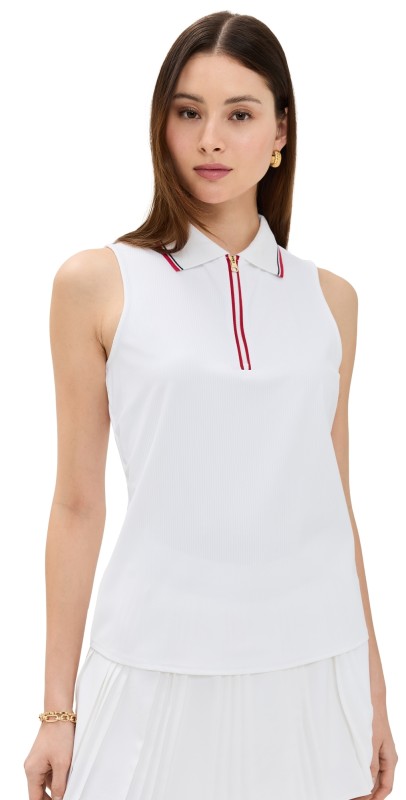 Varley Fritton Performance Tank White/Haute Red