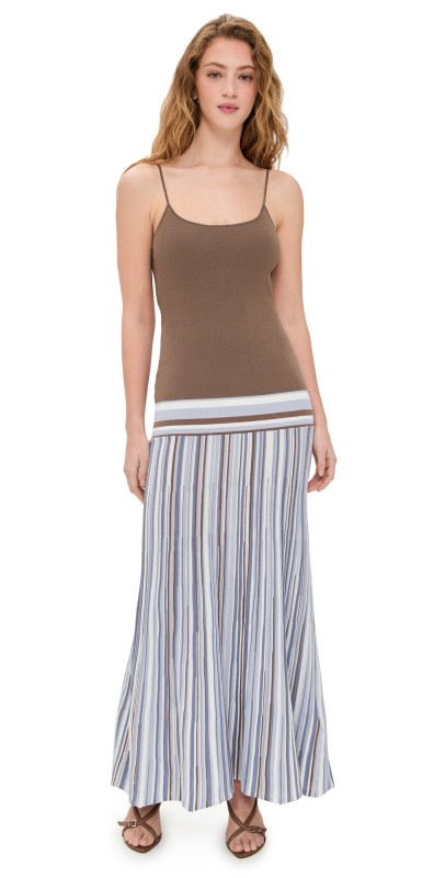 FAITHFULL Citara Maxi Dress Pale Blue Stripe
