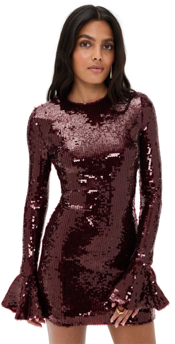 ROTATE Sequins Mini Dress Zinfandel