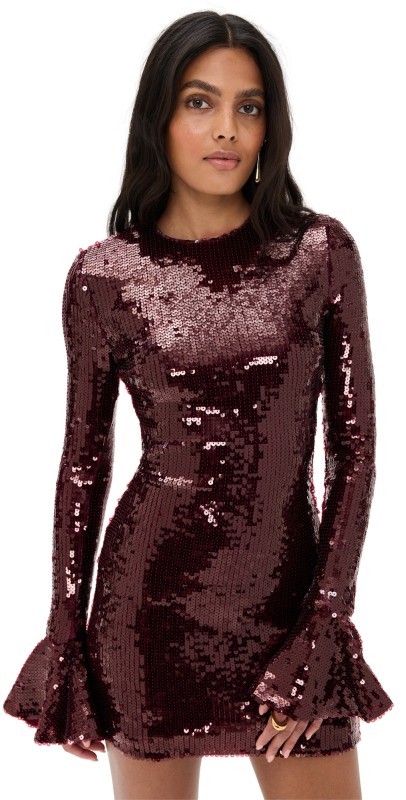 ROTATE Sequins Mini Dress Zinfandel