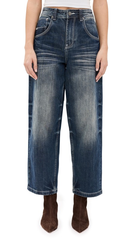 Ragged Priest Bleacher Biggie Jeans Raw Blue With Contrast