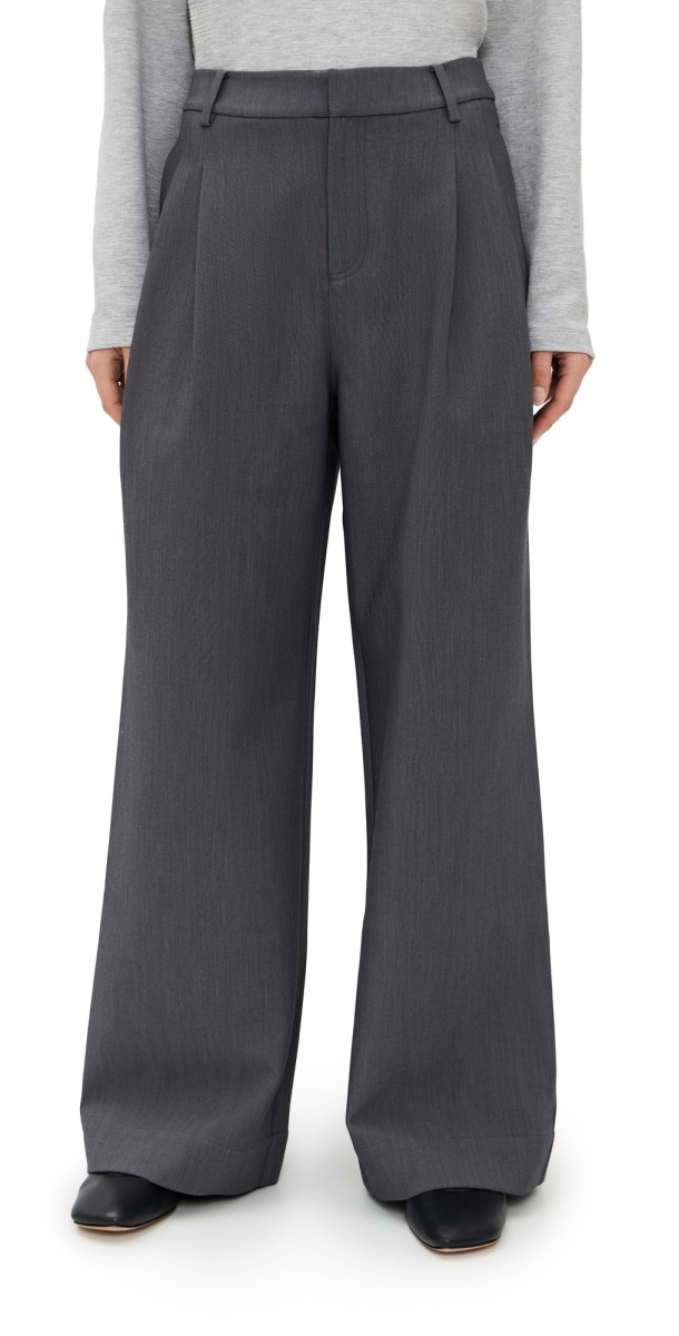 LE BOP Reese Pleated Pants Grey Melange