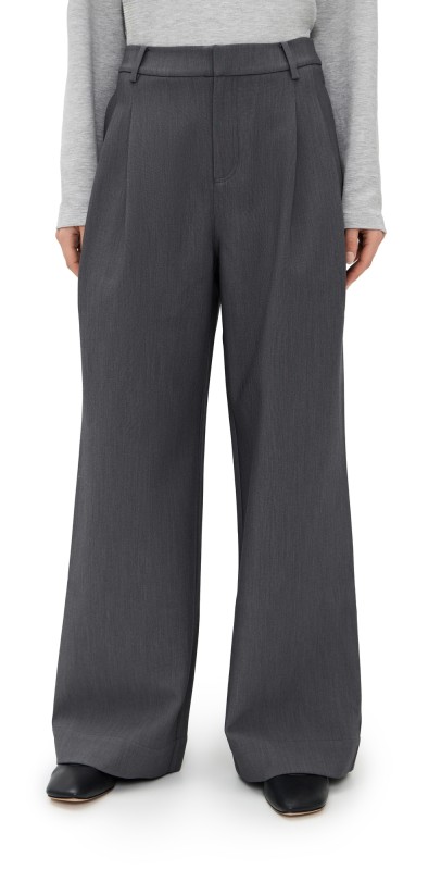 LE BOP Reese Pleated Pants Grey Melange