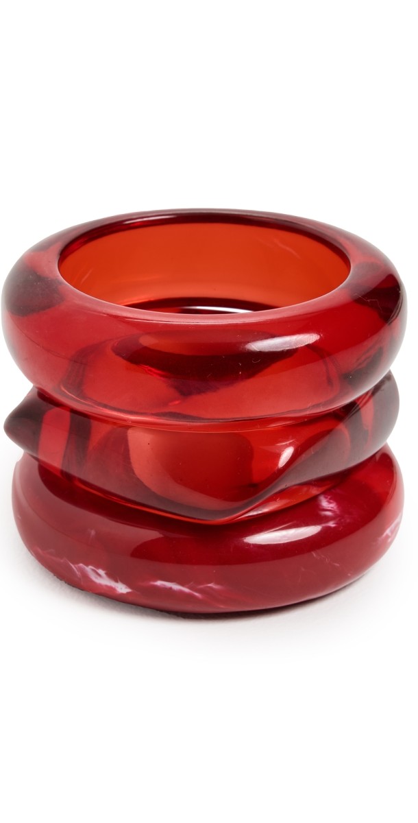 Luv Aj The Formentera Bangle Set Red