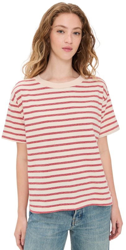 B Sides Atlas Tee Red/Natural Stripe