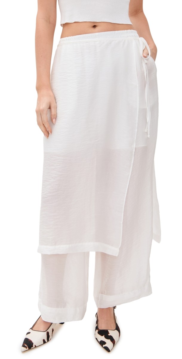 Simonett Textured Translucent Overlay Trousers White