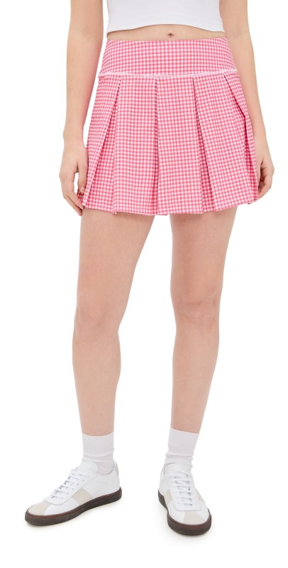 Addison Bay Racquet Skort Guava Gingham