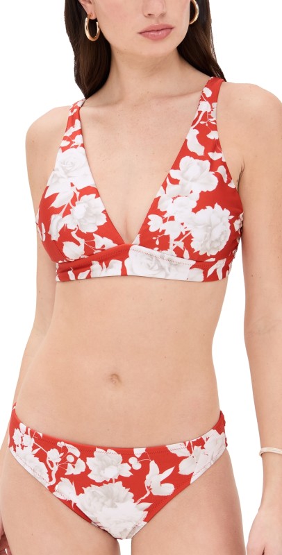 L'AGENCE Lexie Ikebana Ots Bra Bikini Top Rouge
