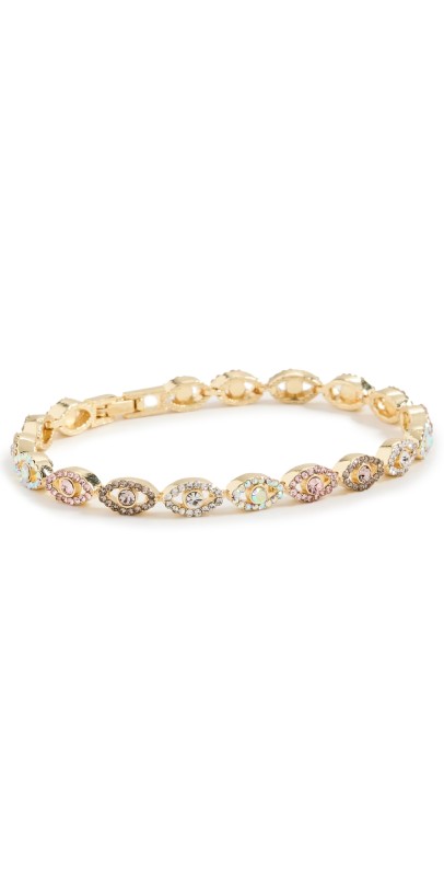 BaubleBar Evil Eye Tennis Bracelet 6.75 Neutral/Gold