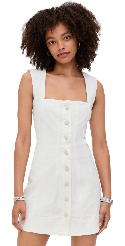 Good American Power Stretch Mini Dress Cloud White001
