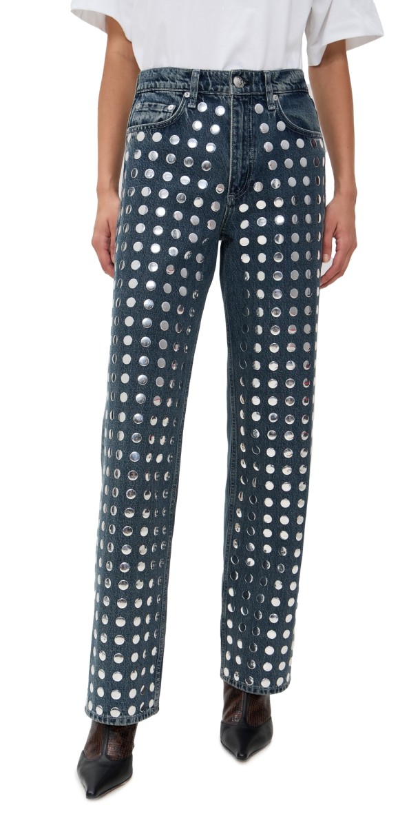 rag & bone Shea High Rise Full Relaxed Straight Jeans Kngst