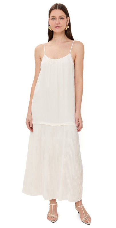 Zimmermann Pleated Cami Dress Cream
