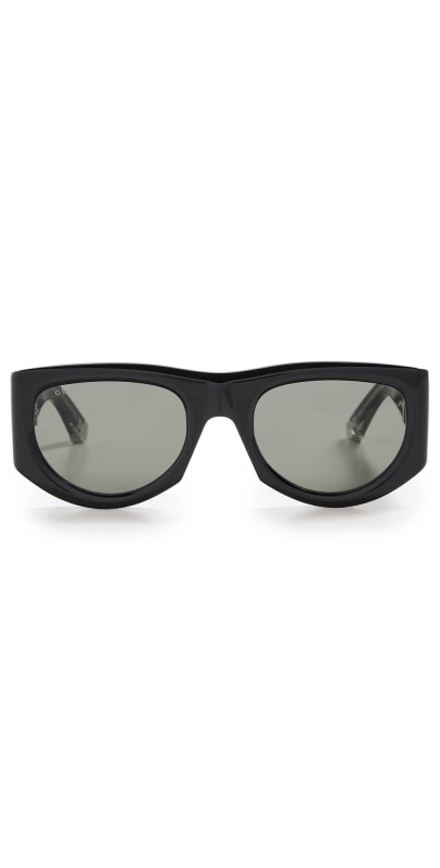 Gucci Rectangular Frame Sunglasses Black-Black-Grey