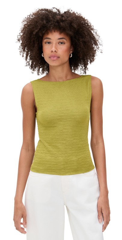Reformation Dusk Knit Top Moss