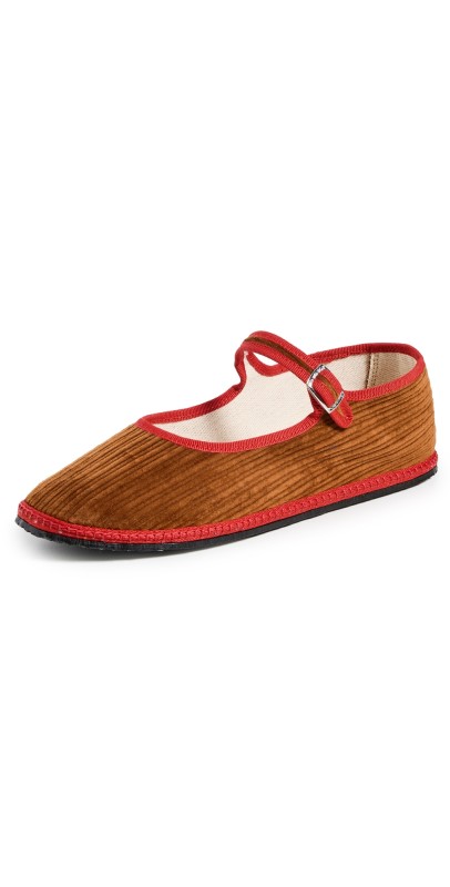 ViBi VENEZiA Mary Jane Corduroy Velvet Furlana Flats Tiziano