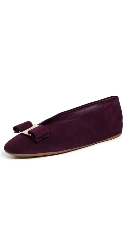 FERRAGAMO Vanna I Flats Dark Barolo/Oxblood