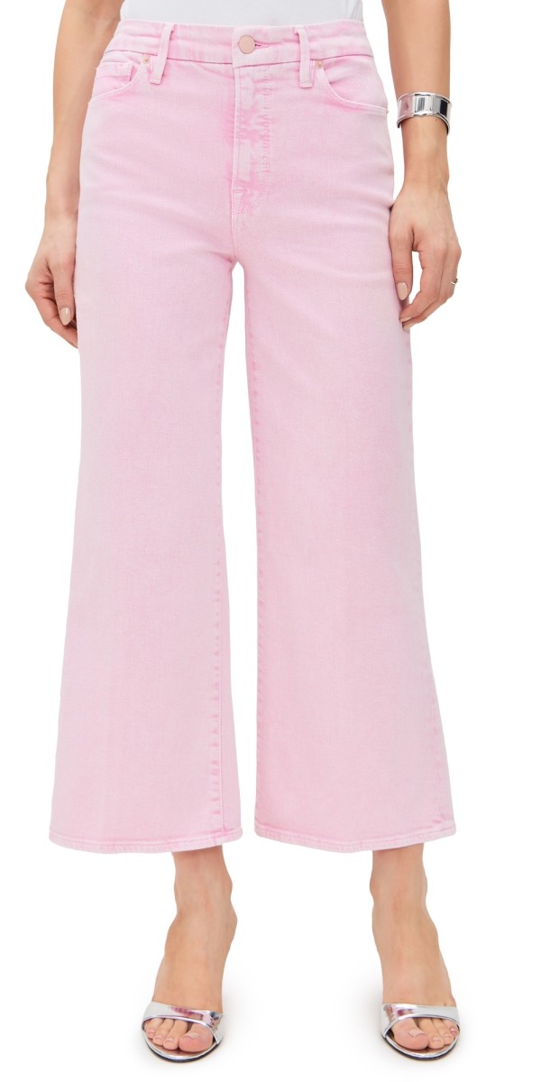 Good American Good Waist Cropped Palazzo Jeans Mineralrosequartz00