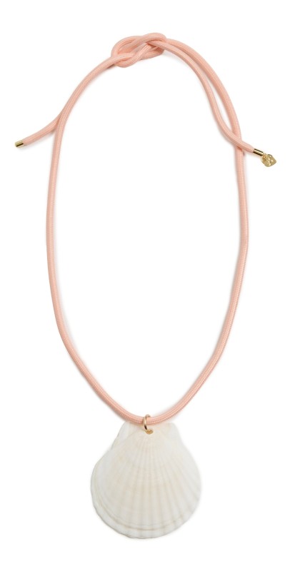 HART White Scallop Shell Cord Necklace Conch Pink