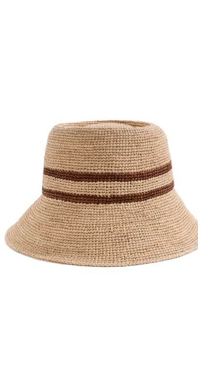 Janessa Leone Ryder Straw Bucket Hat Natural