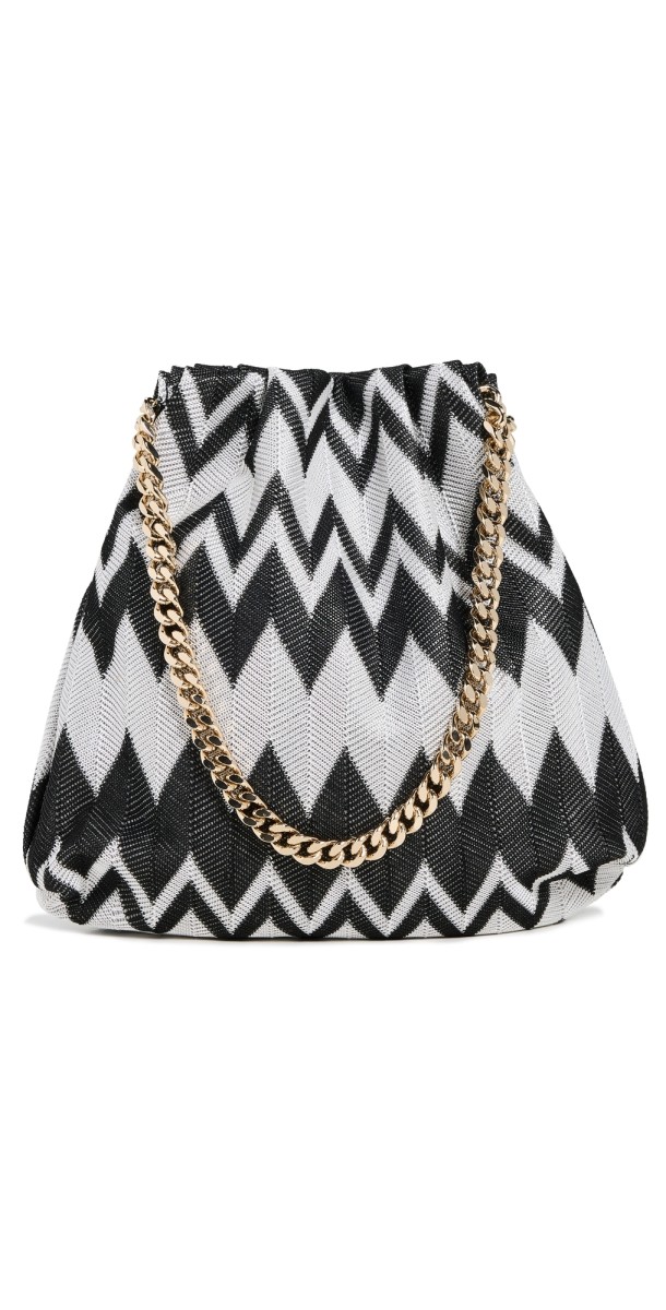 Missoni Drawstring Pouch Chain Wave Black/Whit