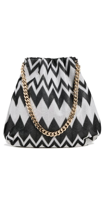 Missoni Drawstring Pouch Chain Wave Black/Whit