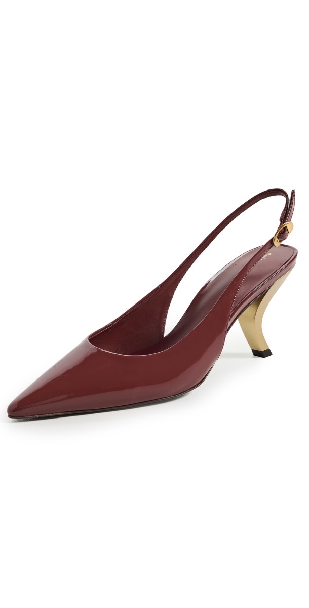 Reformation Cassie Slingback Heels Berry Jam Patent