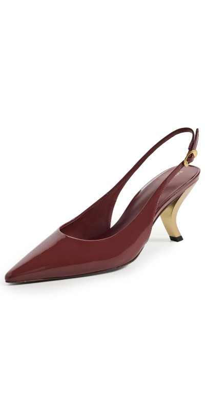 Reformation Cassie Slingback Heels Berry Jam Patent