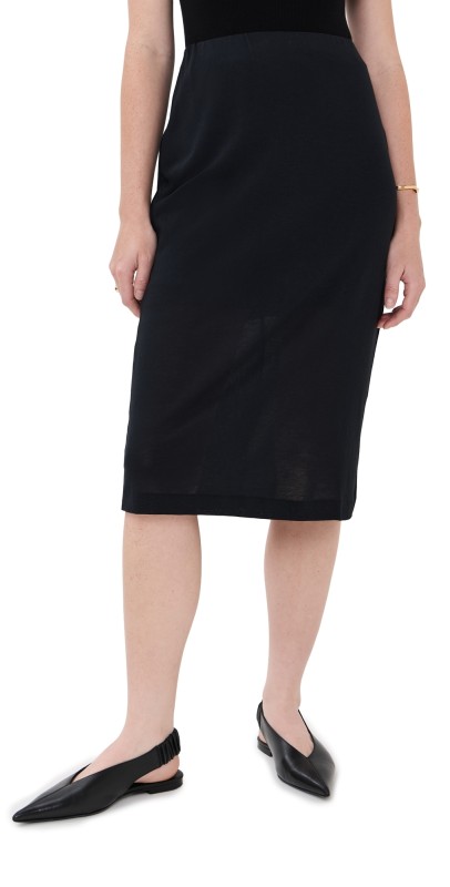 Bite Studios Moon Sheer Cotton Crepe Skirt Black