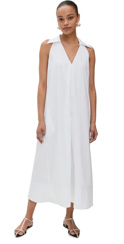 SIMONMILLER Nava Poplin Midi Dress Macadamia