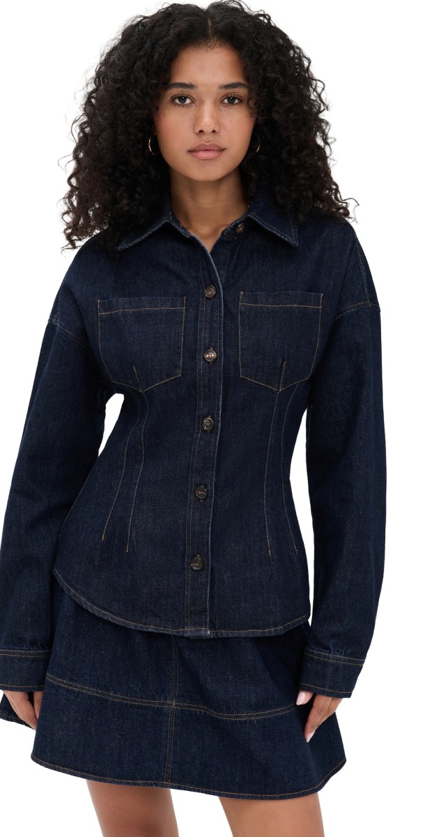 Line & Dot Caryl Hourglass Jacket Indigo
