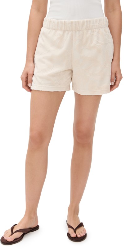 Faherty Cabana Towel Terry Shorts Marble Poolside Foliage